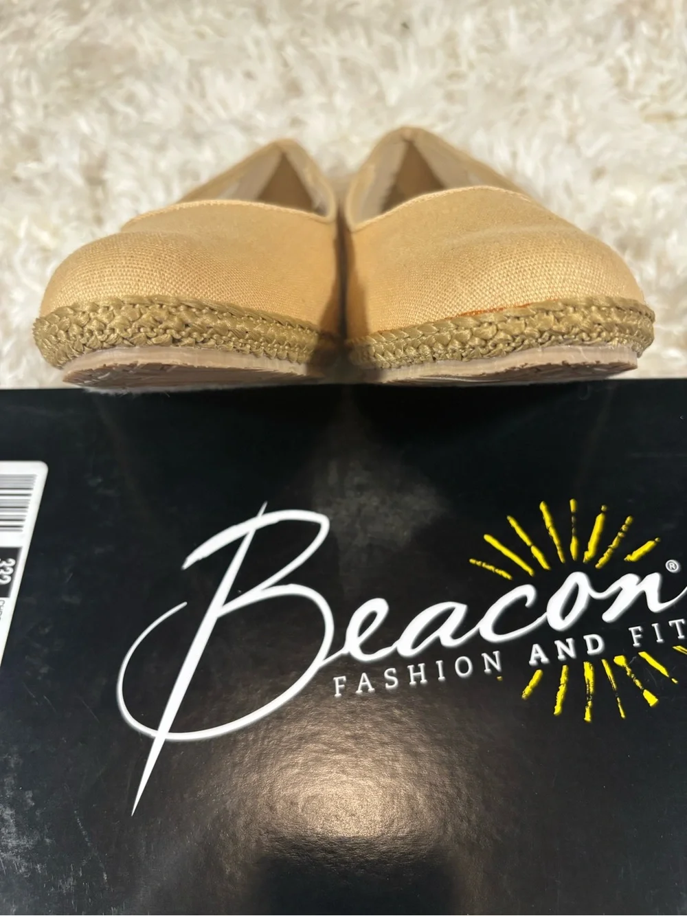 Beacon Tan Canvas Espadrille Wedges-like new in box-6.5